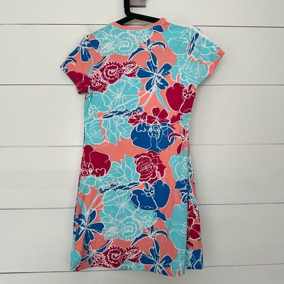 Adidas Girls Kids 11/12 Floral Striped Mini Dress - Picture 3 of 4